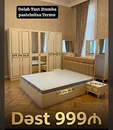 delloro mebel 990 azn: Yataq otağı mebel dəsti Tərkibi: - Geniş qapılı dolab (güzgülü orta — 1