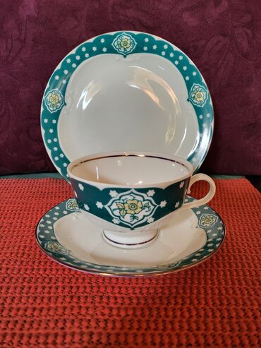 Kuhinjski setovi: Set memacki porcelan Lettin 70te. Set perfektan. pozlata — 1