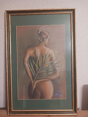 urban sekilleri: Rəsm əsəri – pastel texnikasında qadın fiquru - Mövzu: Arxadan təsvir — 1