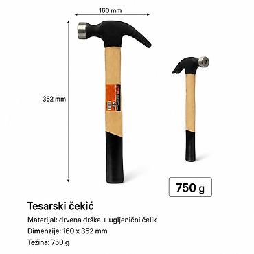 KMT Drvena drška čekić 9367675-A Opis: Klasičan čekić sa kandžom za
