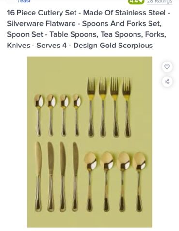 Süfrə ləvazimat dəstləri: Dəst paslanmaz polad sifarişlə gəlir. Zeng yada vatsap. 16 və 24 — 5