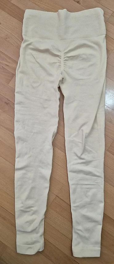 Helanke, biciklistički šortsevi: Ženske bež helanke sa visokim strukom - Visok, širok pojas za dodatnu — 9