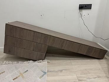 телевизор патставка: Тумба и подставка для телевизора, Новый, Подвесная, ЛДСП, цвет - Коричневый — 2