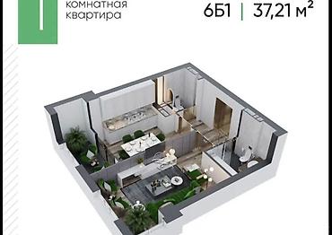 artwin: 1 комната, 37 м², АЮ Гранд Элитка, 2 этаж, ПСО (под самоотделку) — 1