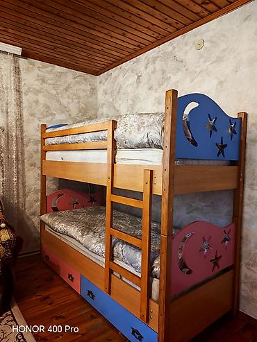 Mebel: Oğlan və qız üçün, İşlənmiş, Çarpayı, Matras ilə, Siyirməli, Taxta — 5