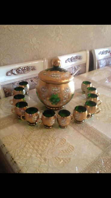 hyundai servis babek: Çay dəsti, rəng - Yaşıl, Bohemia, 13 nəfərlik, Czech Republic
