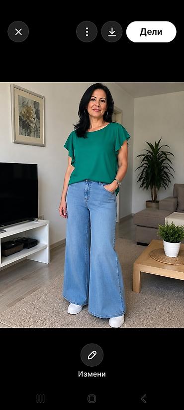 Ženske farmerke – široke nogavice (wide leg) - Kroj: visok struk