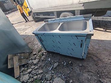 Restoran, kafe avadanlığı: Paslanmayan poladdan iki gözlü peşəkar mətbəx moydadır - Material — 8