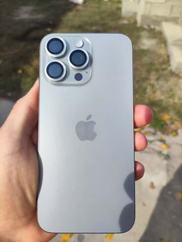 Apple iPhone: IPhone 15 Pro Max, Б/у, 256 ГБ, Natural Titanium, Чехол, 89 % — 1