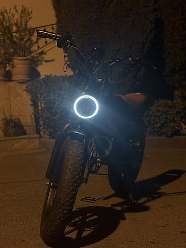 Электротранспорт: Elektrik velosipedi – retro-moto üslublu şəhər/kross hibrid — 4