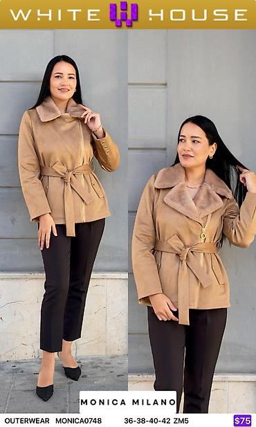 женские жынсы: Женская куртка-пальто Monica Milano - Модель: OUTERWEAR MONICA0748 — 1