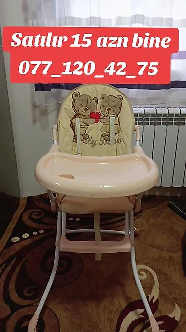 Yemək masaları, oturacaqları: Uşaq yemək stulu sekil üznde ki nömre işdemi 099 374 54 08 vapa yazın — 1