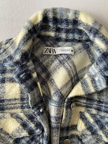 camel active jakne: ZARA ženska kratka jakna/šaket od meke brušene tkanine u kariranom — 3