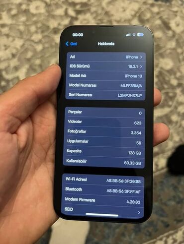 online komputer isi: IPhone 13, 128 ГБ, Черный, Face ID