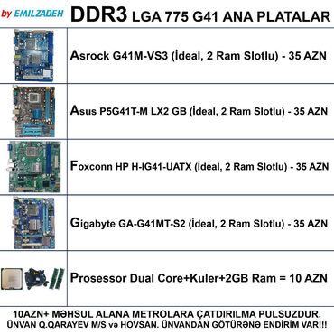 Ana platalar: Ana Platası DDR3 G41 Ana Platalar