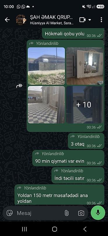 30 mine heyet evleri 2026: Hökməli–Qobu yolu istiqamətində həyət evi - 3 otaqlı ev - Həyət — 1