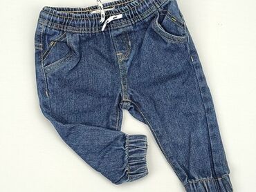 ocieplane jeansy chłopięce: Denim pants, 3-6 months, condition - Good