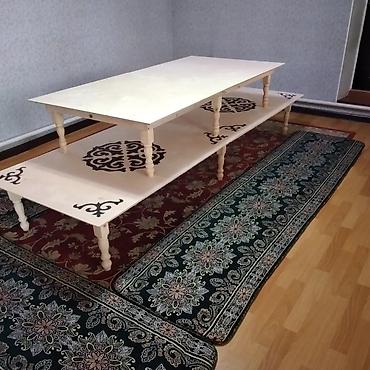 Национальные кыргызские столы: "Буктолмо кыргыз стол". Баалары: 1м×1м = 3500с 1.5м×1м=4000с — 6