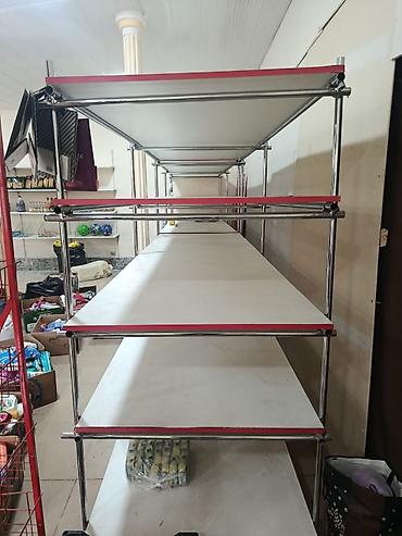 divar rəf: Mağaza üçün metal karkaslı vitrin rəfləri - Modul konstruksiya — 4