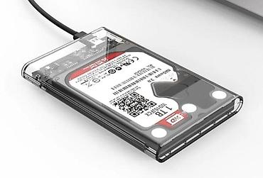orico hdd box: Xarici HDD korpusu və 2.5" sərt disk - Şəffaf dizaynlı USB xarici — 1