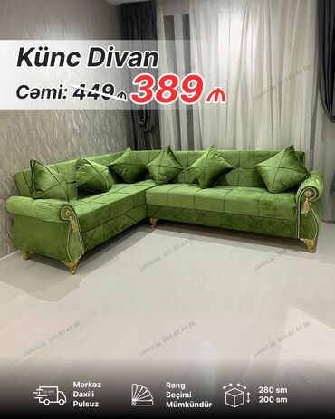 Divanlar: Künc divan, Yeni, Açılan, Bazalı, Vеlur parça, Şəhərdaxili pulsuz çatdırılma — 8