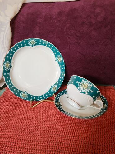 Kuhinjski setovi: Set memacki porcelan Lettin 70te. Set perfektan. pozlata — 3
