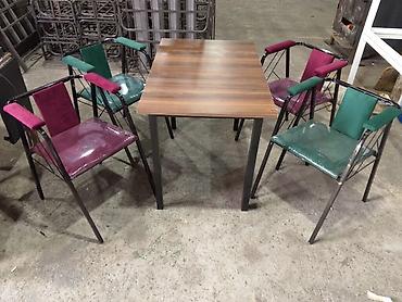 kafe stul: Mətbəx üçün, Yeni, Açılmayan, Kvadrat masa, 4 stul — 1