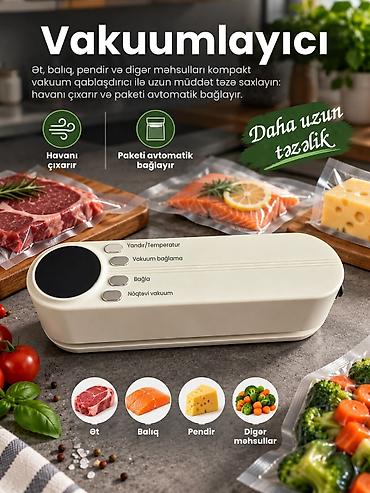 Paketləmə aparatları: Vakuum Qablaşdırıcı – kompakt “Vacuum Sealer” cihazı Məhsulları daha — 1