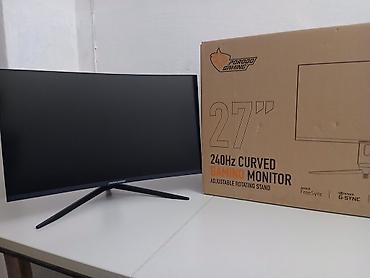 laptop stand: ​"Yeni Prodo 27" 240Hz Curved Gaming Monitor – Qutuda, İstifadə — 5