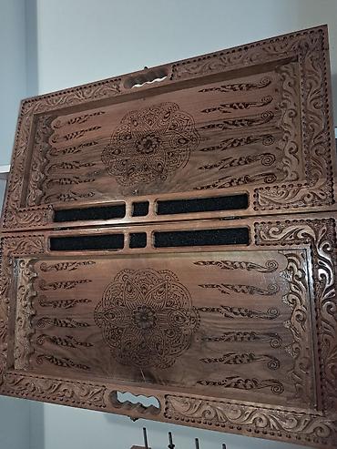 Nərdlər: Əl oyma naxışlı taxta nərd taxtası - Material: Bütöv ağacdan (taxta) — 4