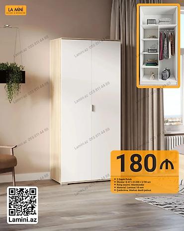 Ev və bağ: LA MINI iki qapılı dolab - Ölçülər: dərinlik 47 sm × hündürlük 200 sm — 1