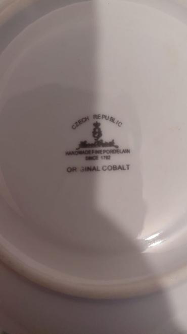 Çay dəsti, rəng - Göy, Farfor, Çexiya — 3