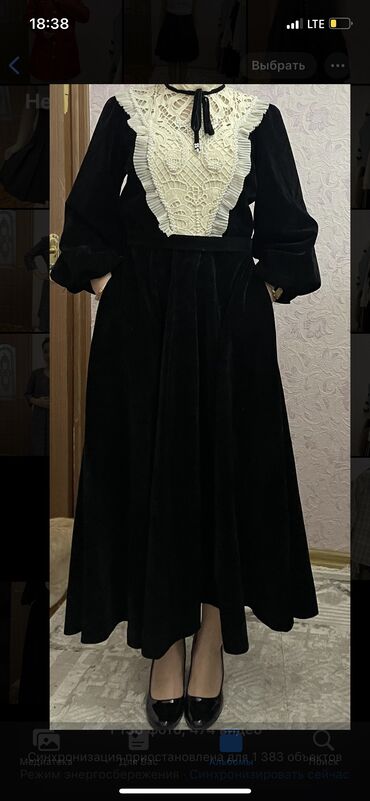 длинное черное платье с разрезом: Платье 👗 свет черный 38 размер один раз носили цена:5000сом родная