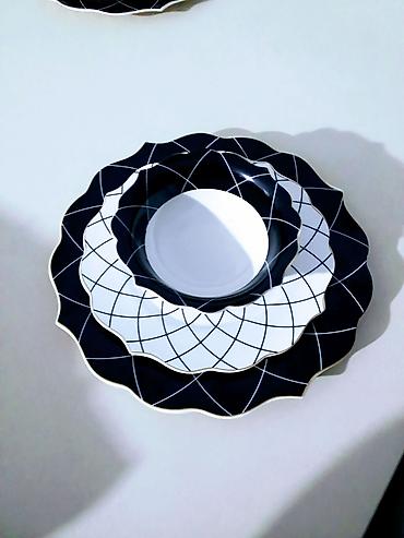 bosqab: Nahar dəsti, rəng - Qara, Keramika — 1