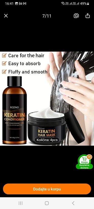 Nega kose: Set za negu kose marke Rozino, obogaćen keratinom, dizajniran za — 4