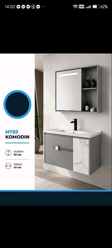 MT03 kupatilski komodin sa umivaonikom i ogledalom - Dimenzije donjeg