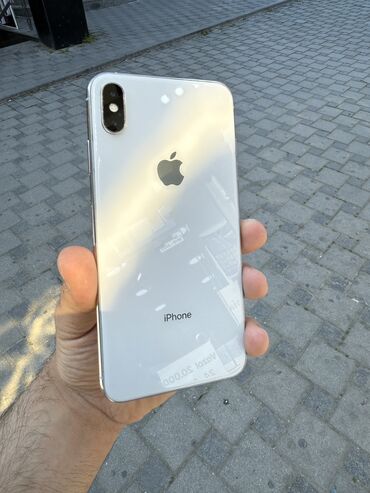 Apple iPhone: IPhone Xs Max, 64 GB, White Titanium, Zəmanət, Face ID, Sənədlərlə