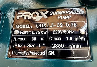 Все для дома и сада: Погружной насос PROX QDX1.5-32 Назначение: - Перекачка чистой/слабо — 3