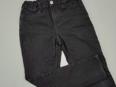 luźne czarne jeansy: Spodnie jeansowe, H&M, 11 lat, 146, stan - Dobry