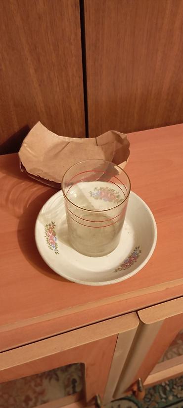 kagiz stekan: Çay dəsti, rəng - Ağ, Şüşə, SSRİ — 2