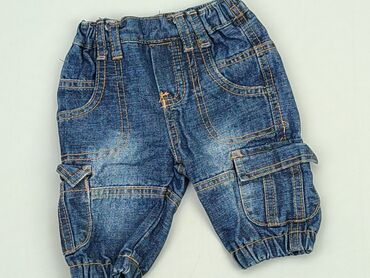 jeansy zamek z tyłu: Spodnie jeansowe, 0-3 m, stan - Bardzo dobry