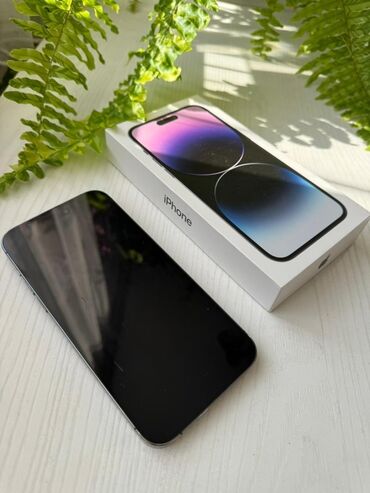чехлы айфон 14 про: IPhone 14 Pro, Колдонулган, 256 ГБ, Deep Purple, Кабель, 80 %