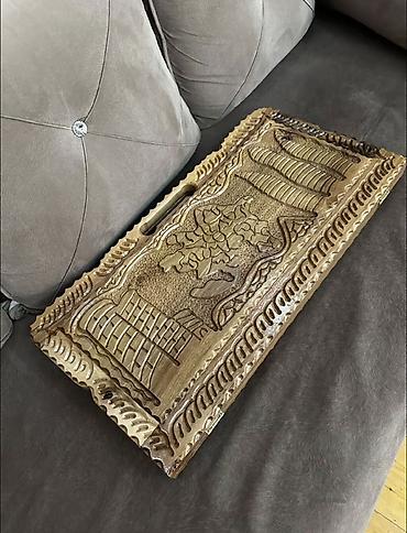 əl vintilyatoru: Ağac oyma nərd dəsti - Material: qoz ağac, əl işi oyma ilə — 1