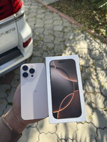 интернет кабел: IPhone 16 Pro, Б/у, Desert Titanium, Защитное стекло, Кабель, Коробка, 93 %