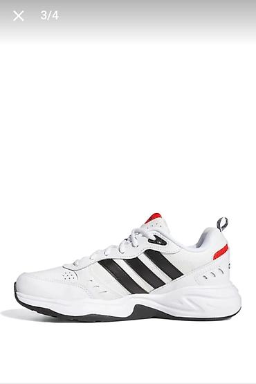 dəri kişi krossovkaları: Adidas kişi idman ayaqqabısı original – ağ/qara/qırmızı rəng — 3