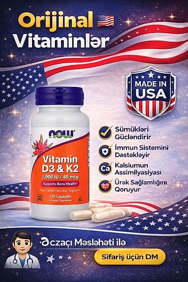 multizan d3: 🇺🇸NOW Vitamin D3 & K2 – ABŞ istehsalı vitamin kompleksi Məhsul: - — 1