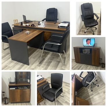 islenmis kafel: Ofis mebeli ela veziyyetde 3 ayin mebelidir Gorunen mebeller kreslo