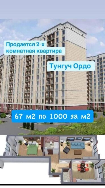 Продажа участков: 2 комнаты, 67 м², Элитка, 11 этаж, ПСО (под самоотделку)