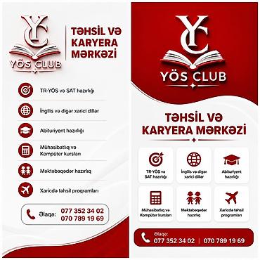 xaricdə: YÖS CLUB – Təhsil və Karyera Mərkəzi Tədris istiqamətləri: - TR-YÖS — 1