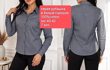 Şəxsi əşyalar: Qadın köynəyi – boz rəngdə xırda ağ xallı naxış - Material: 100% — 1